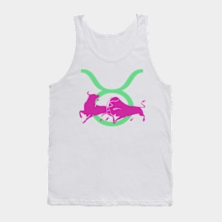 Taurean Bull Icon Glyph Of  Head and Horns Tank Top